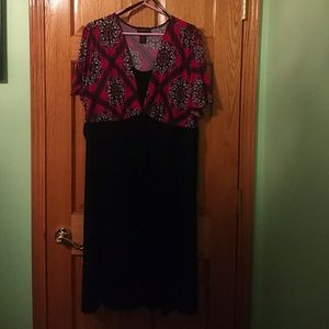 Black dress with dark pink top